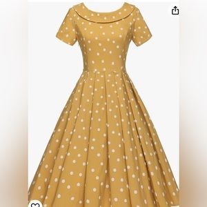 NWT retro inspired fit and flare polka dot dress size medium